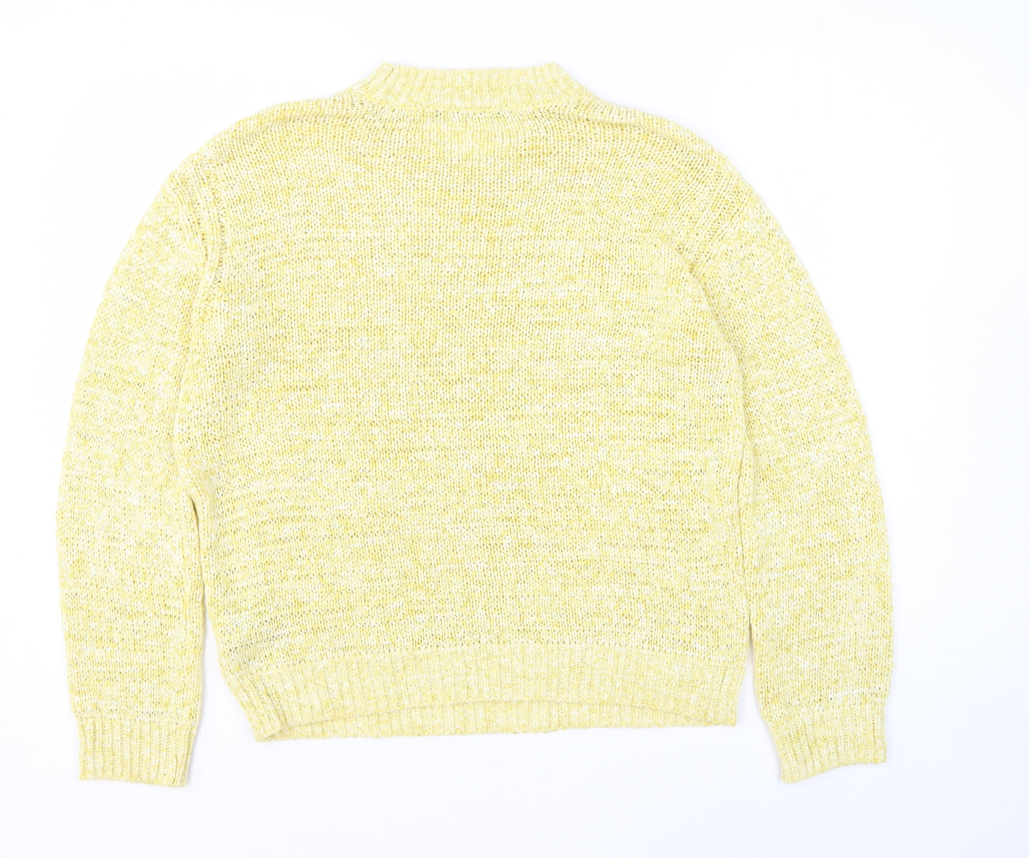 Marks and Spencer Womens Yellow Round Neck Acrylic Pullover Jumper Size S