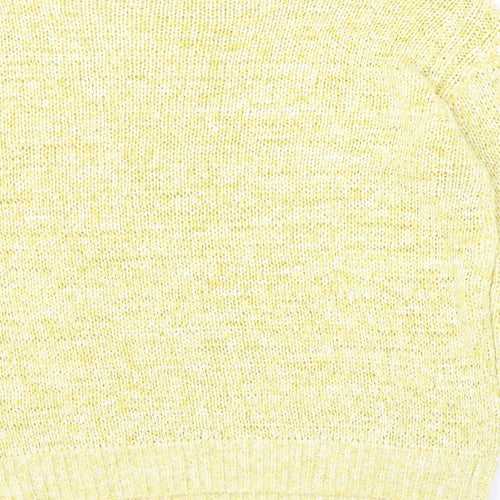 Marks and Spencer Womens Yellow Round Neck Acrylic Pullover Jumper Size S