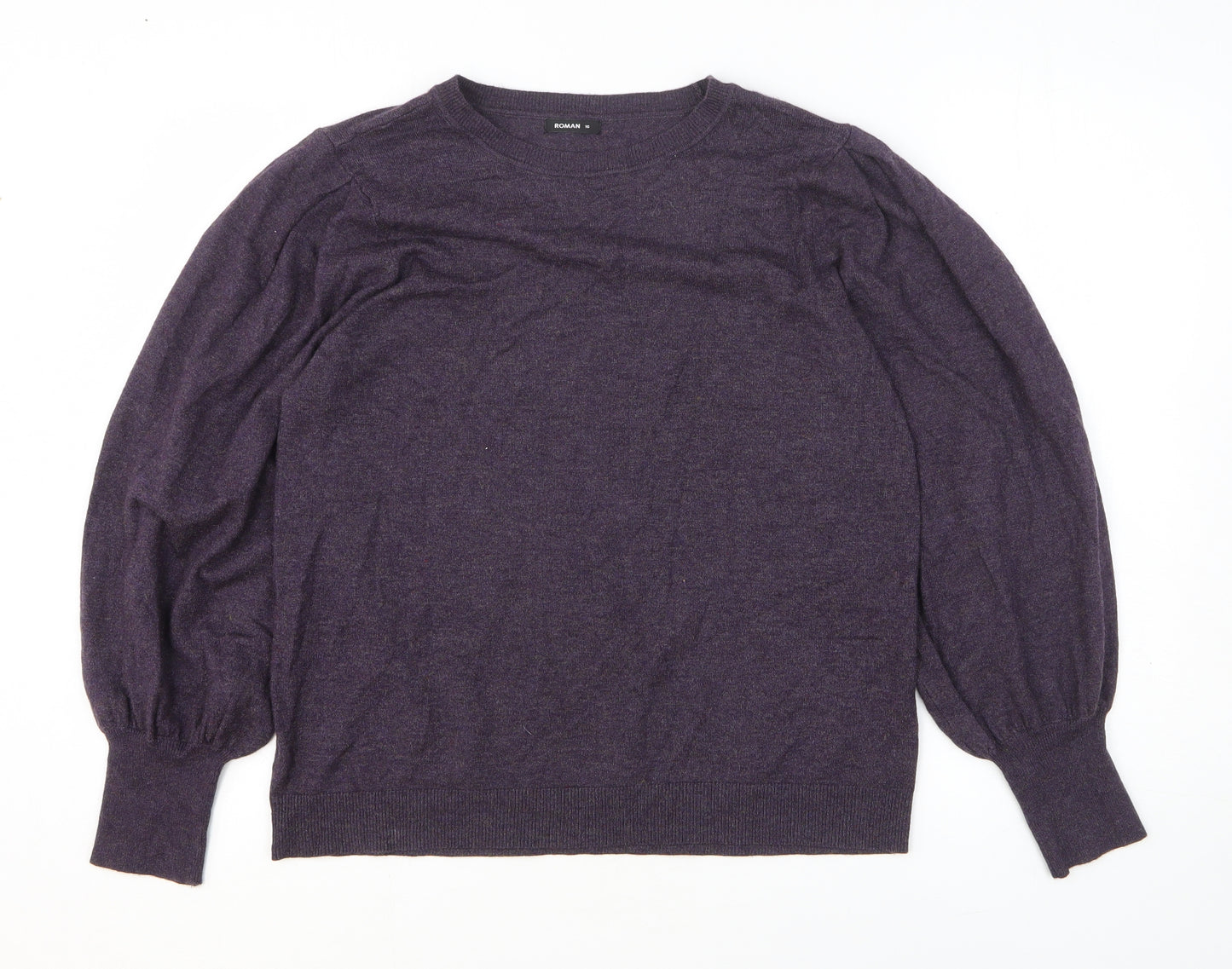 Roman Womens Purple Viscose Pullover Sweatshirt Size 16 Pullover