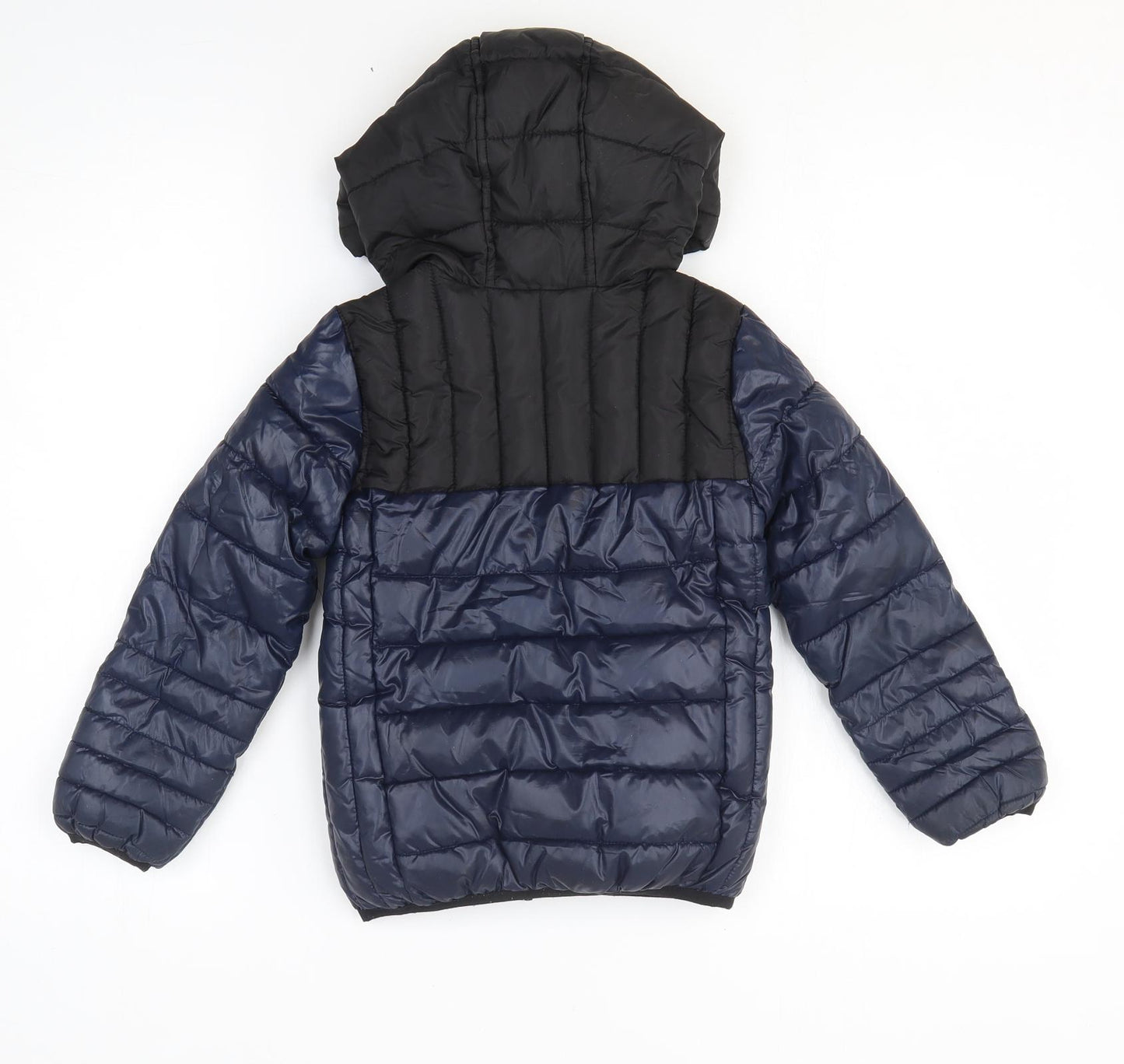 River Island Boys Blue Puffer Jacket Coat Size 5-6 Years Zip