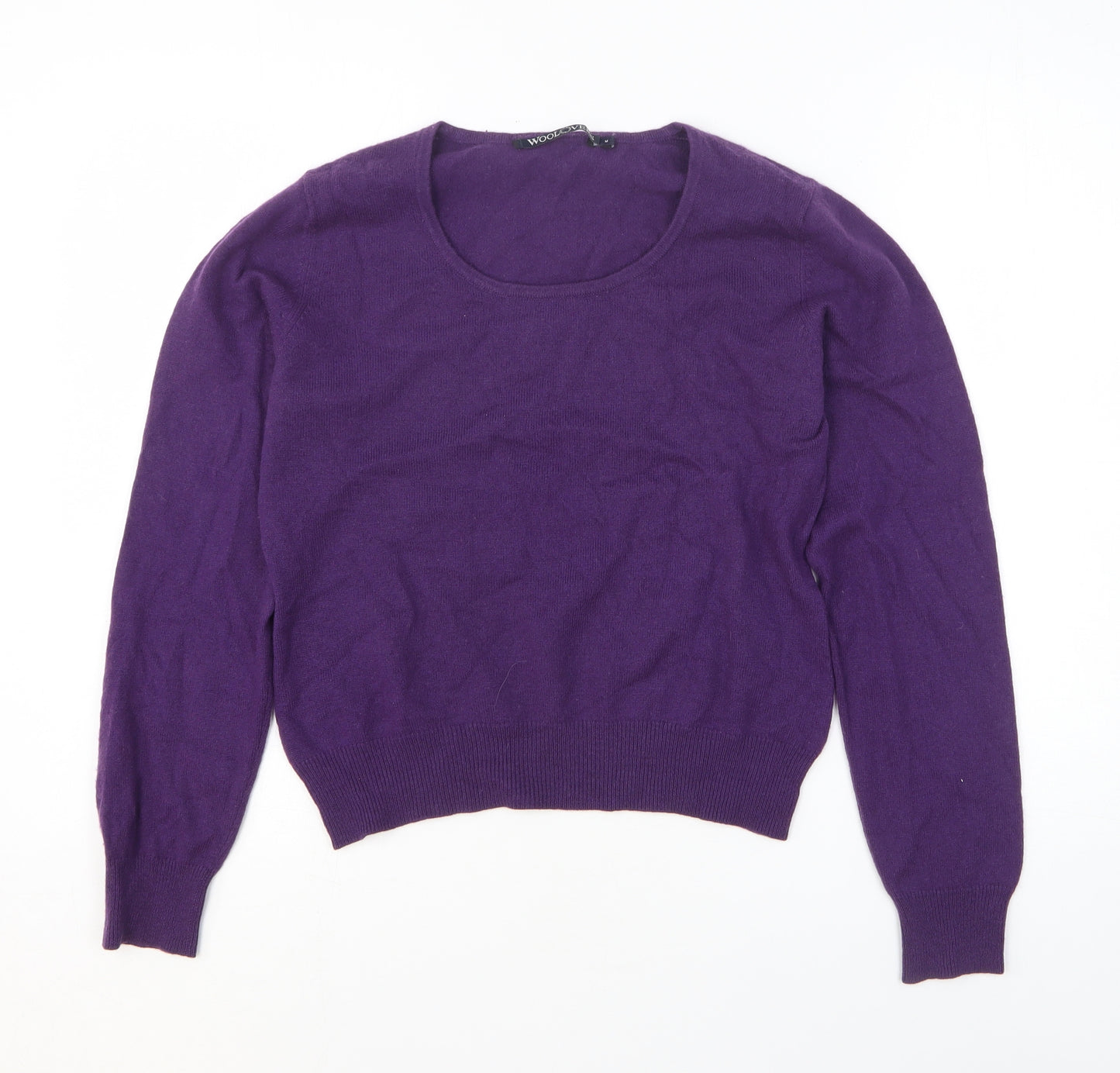 Woolovers Womens Purple Wool Basic T-Shirt Size M Scoop Neck