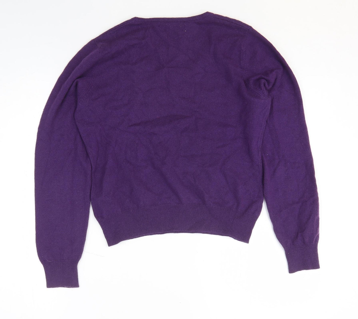 Woolovers Womens Purple Wool Basic T-Shirt Size M Scoop Neck