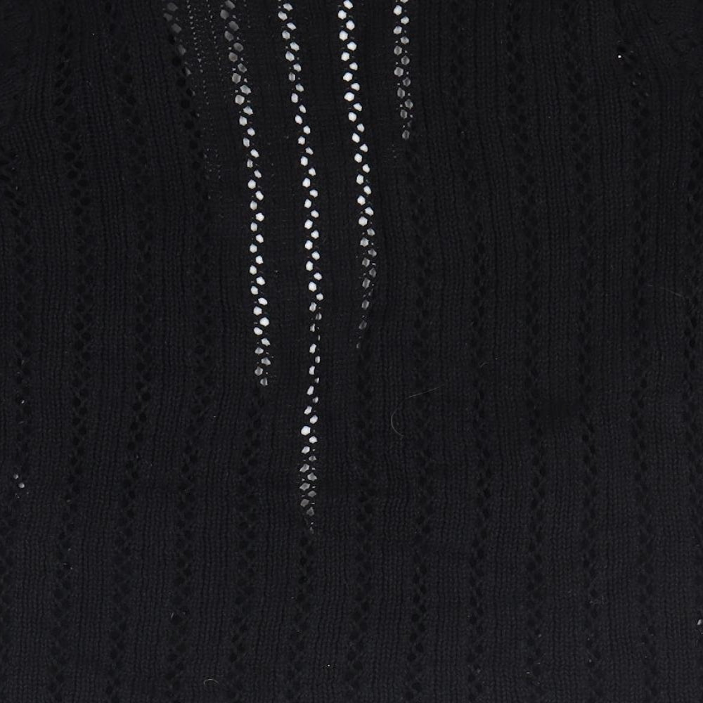 BHS Womens Black V-Neck 100% Cotton Cardigan Jumper Size 16