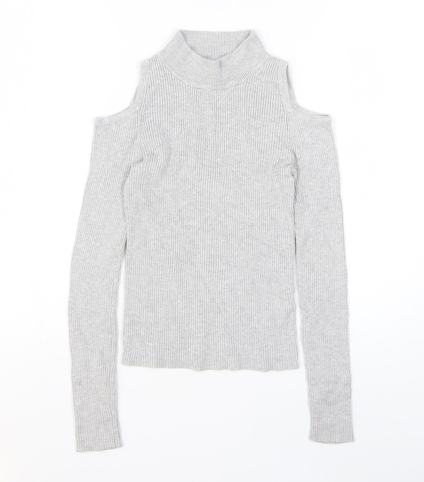 Atmosphere Womens Grey Viscose Basic T-Shirt Size 6 High Neck