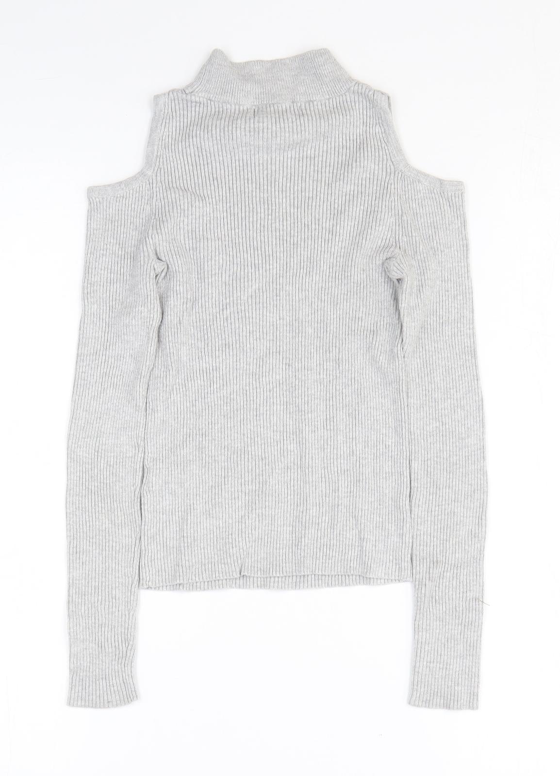 Atmosphere Womens Grey Viscose Basic T-Shirt Size 6 High Neck