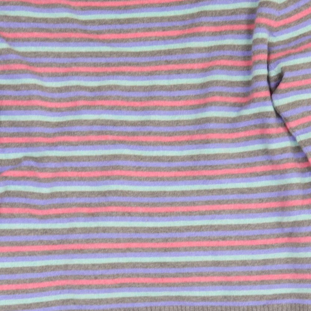 John Lewis Womens Multicoloured Striped Cashmere Pullover Sweatshirt Size 14 Pullover