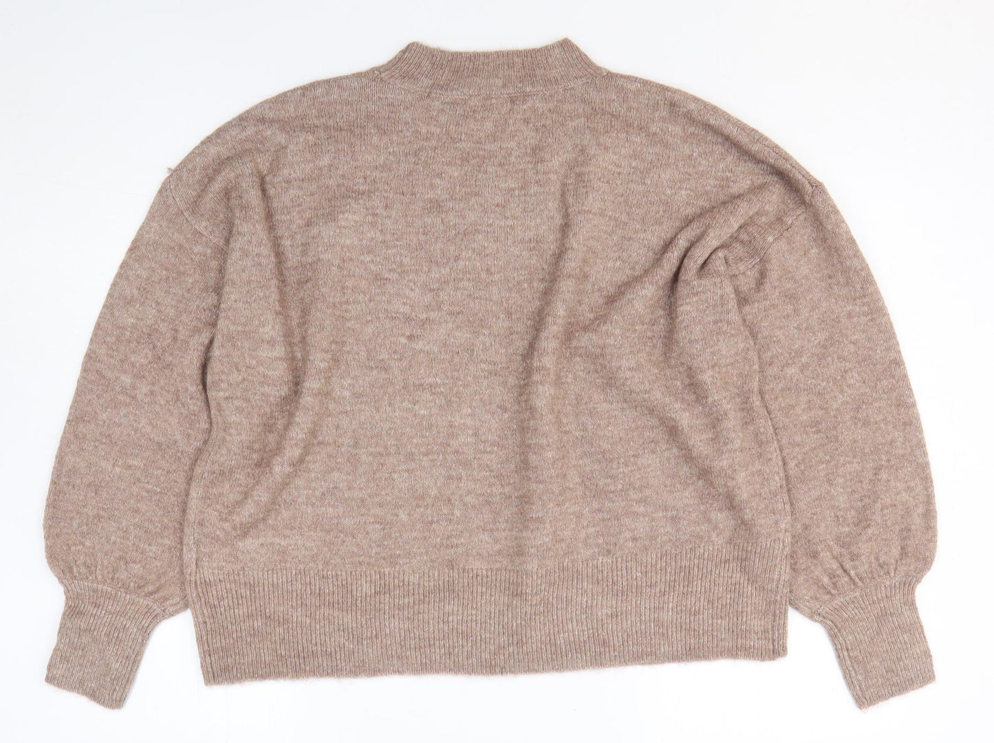 Papaya Womens Pink Round Neck Acrylic Pullover Jumper Size L