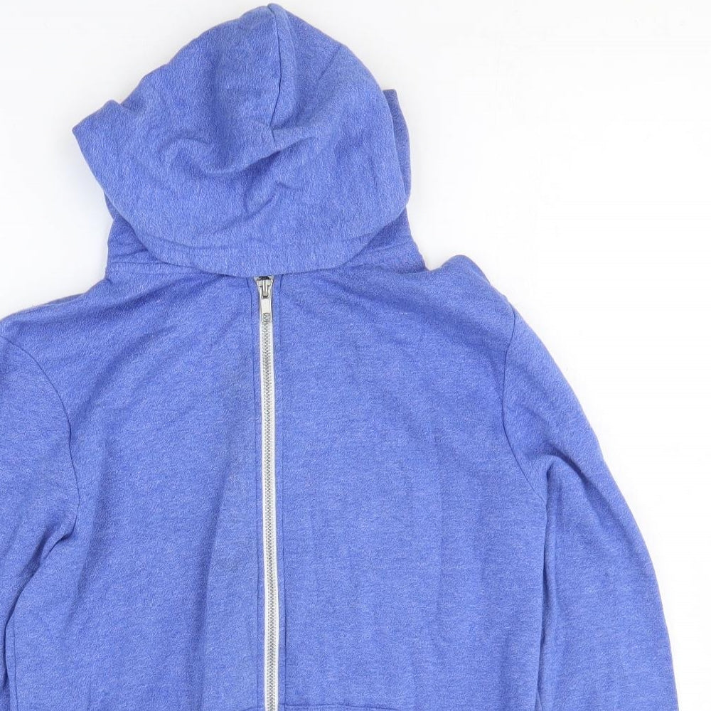 H&M Boys Blue Cotton Full Zip Hoodie Size 10-11 Years Zip