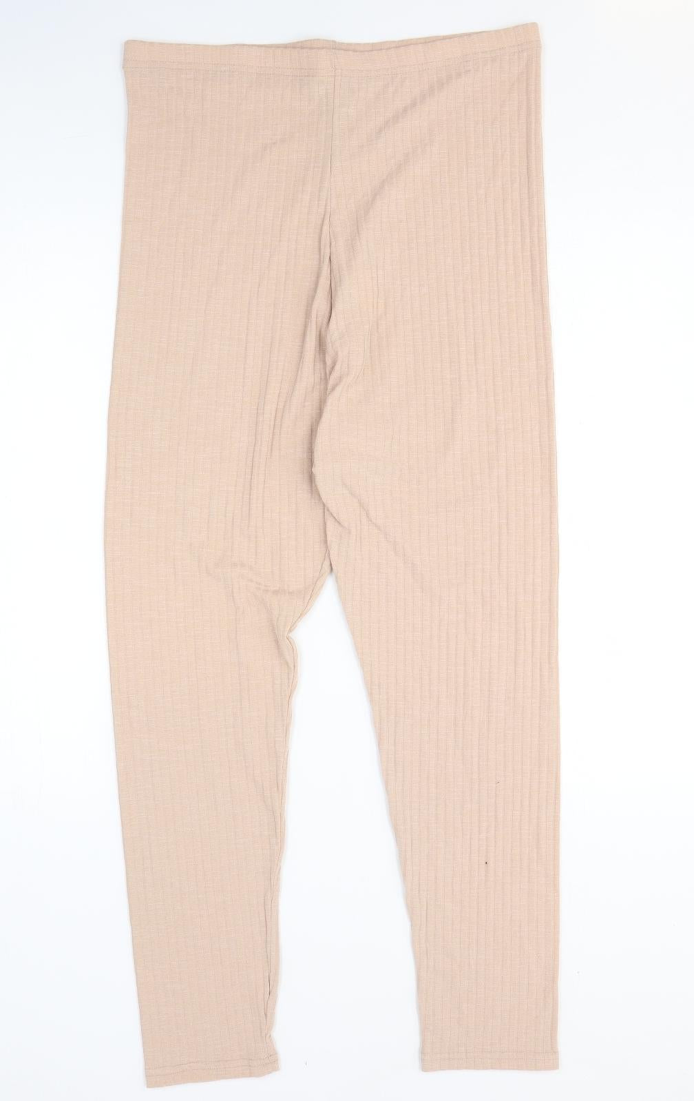 PRETTYLITTLETHING Womens Pink Polyester Jogger Trousers Size 20 L28 in Regular