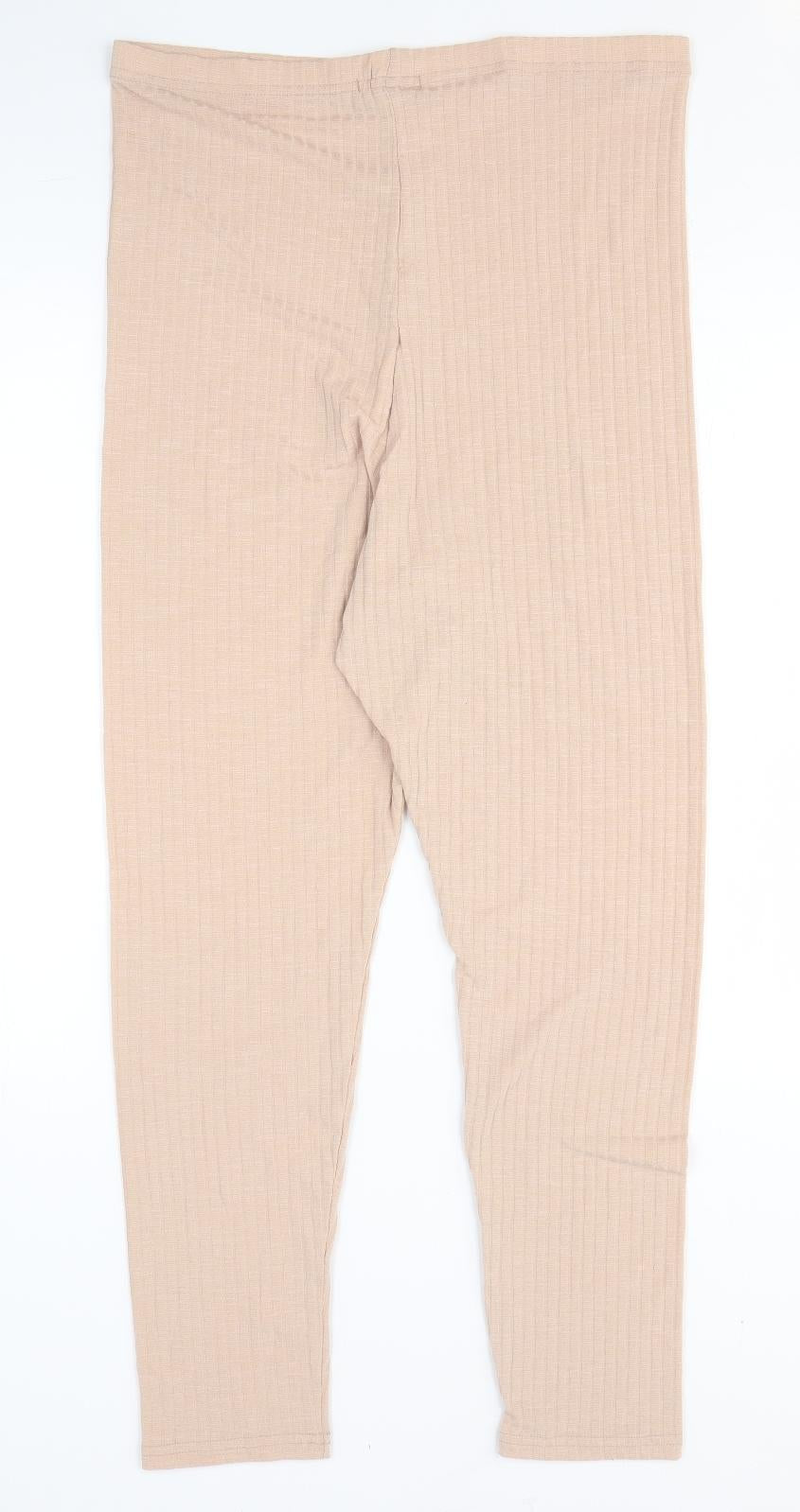 PRETTYLITTLETHING Womens Pink Polyester Jogger Trousers Size 20 L28 in Regular