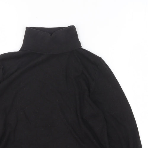 Emreco Womens Black Polyester Basic T-Shirt Size 12 Roll Neck
