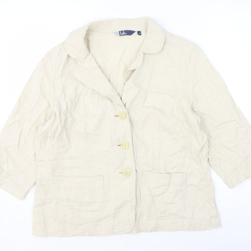 Edinburgh Wool Mill Womens Beige Jacket Size 18 Button