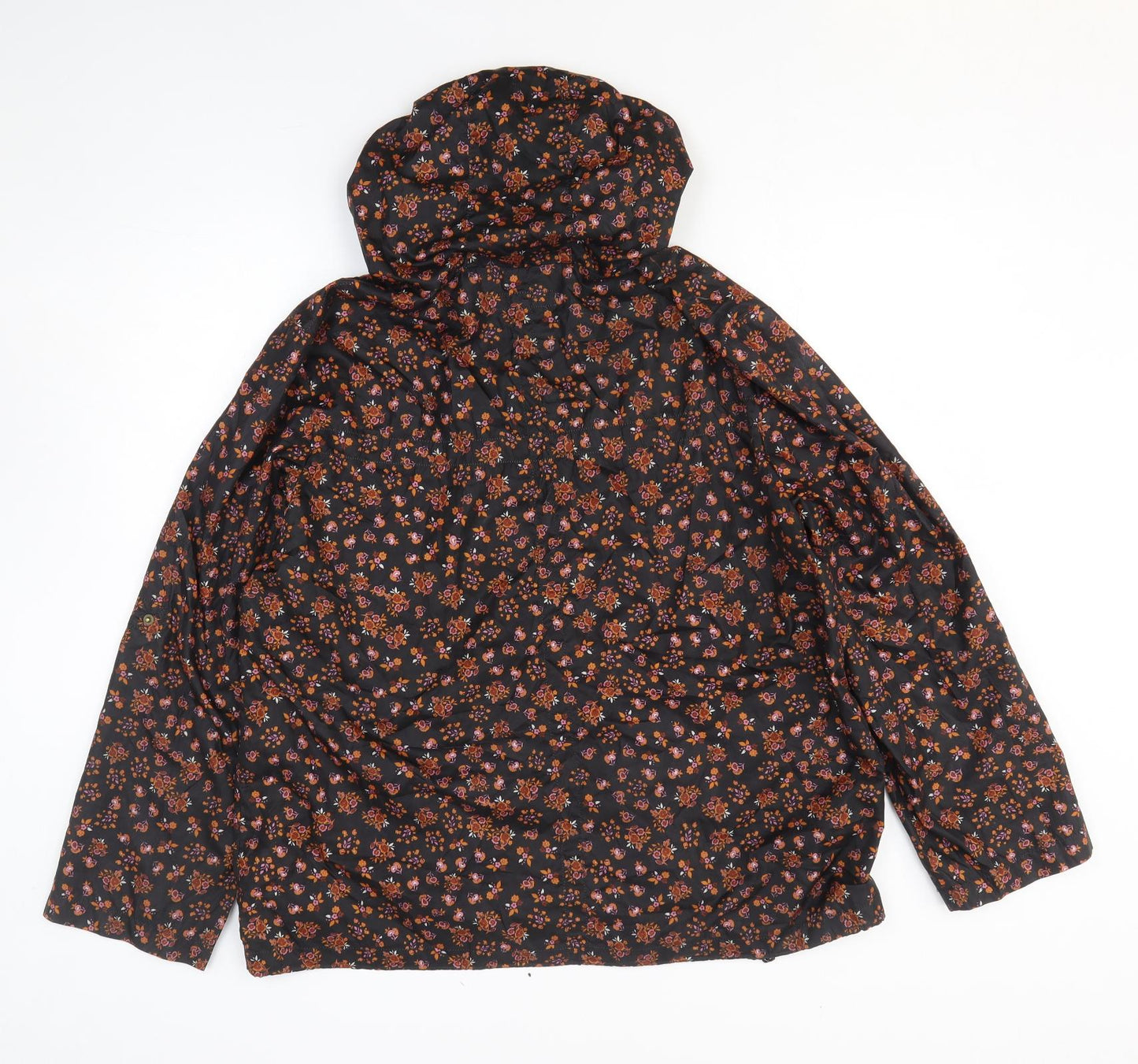 E-vie Womens Multicoloured Floral Rain Coat Coat Size 18 Zip