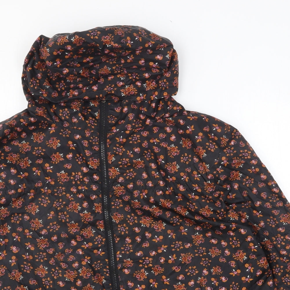 E-vie Womens Multicoloured Floral Rain Coat Coat Size 18 Zip