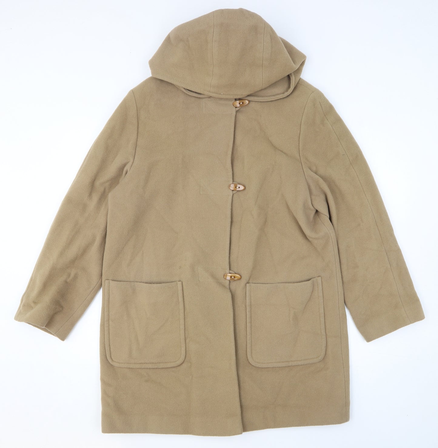 Marks and Spencer Womens Beige Overcoat Coatigan Size 14 Toggle