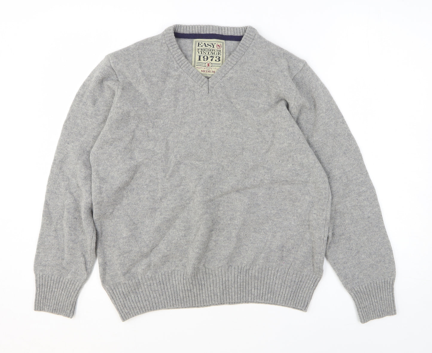 Easy Mens Grey Wool Pullover Sweatshirt Size M
