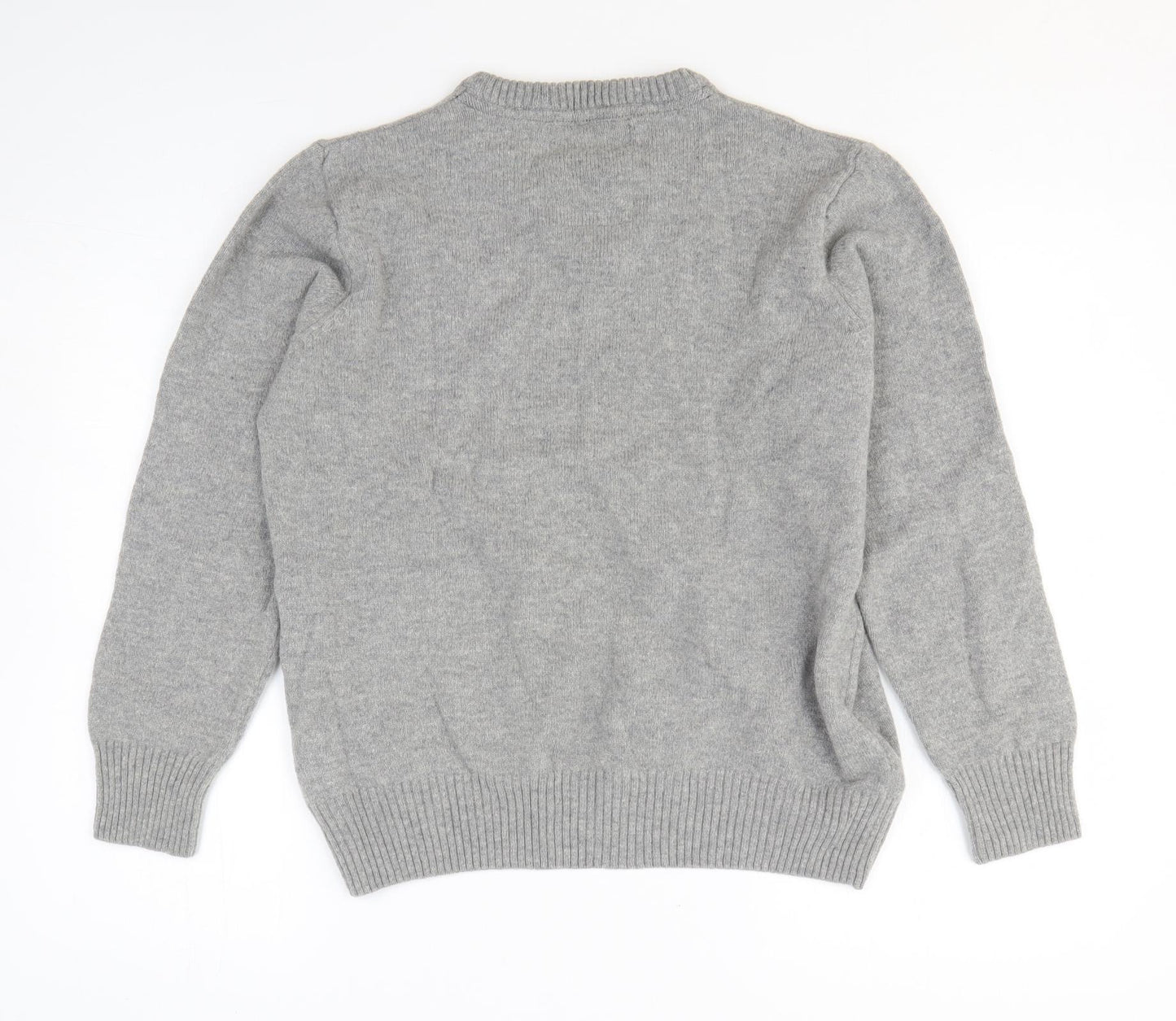 Easy Mens Grey Wool Pullover Sweatshirt Size M