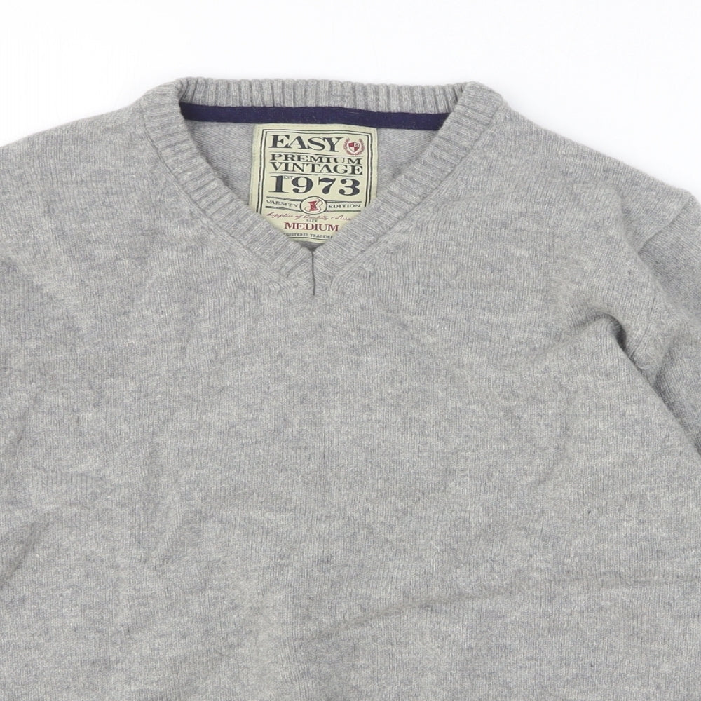 Easy Mens Grey Wool Pullover Sweatshirt Size M