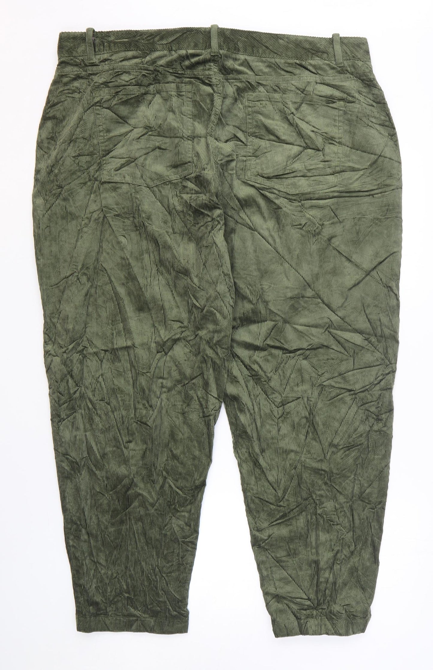 Marks and Spencer Womens Green Cotton Tapered Jeans Size 22 L26 in Regular Zip