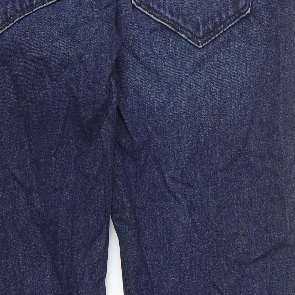 Marks and Spencer Mens Blue Cotton Straight Jeans Size 32 in L29 in Regular Zip