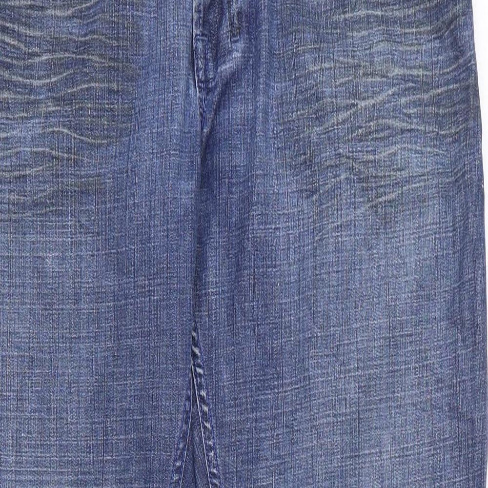 Diesel Mens Blue Cotton Wide-Leg Jeans Size 34 in L30 in Regular Button