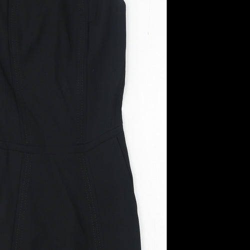New Look Womens Black Polyester A-Line Size 10 Round Neck Zip