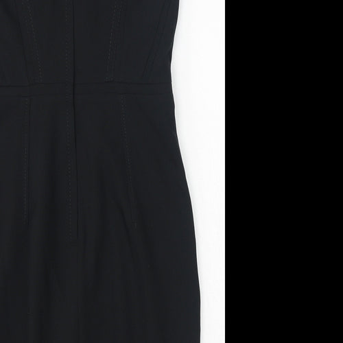 New Look Womens Black Polyester A-Line Size 10 Round Neck Zip