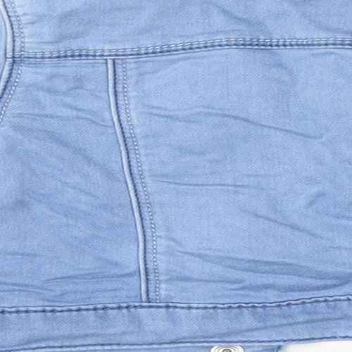 Nutmeg Girls Blue Jacket Size 6-9 Months Button - Butterfly print