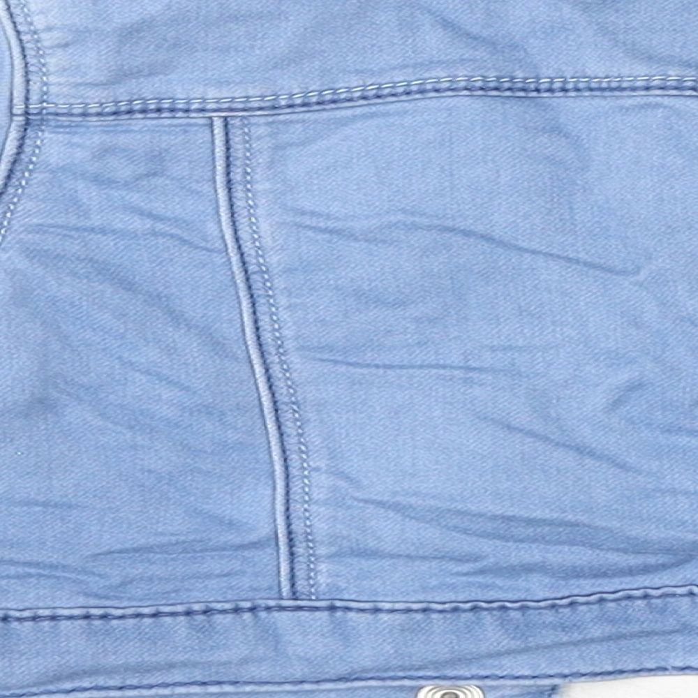 Nutmeg Girls Blue Jacket Size 6-9 Months Button - Butterfly print