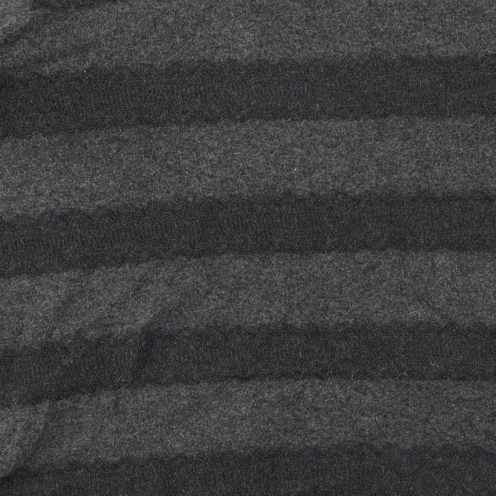 Marks and Spencer Womens Grey Crew Neck Striped Viscose Pullover Jumper Size 22