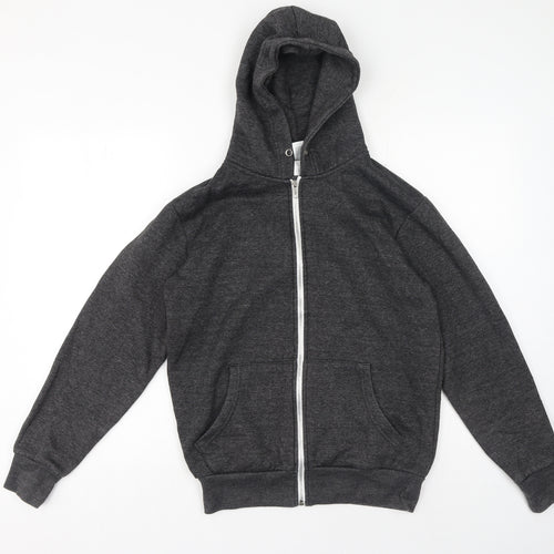 American Authentic Mens Grey High Neck Polyester Full Zip Jumper Size S