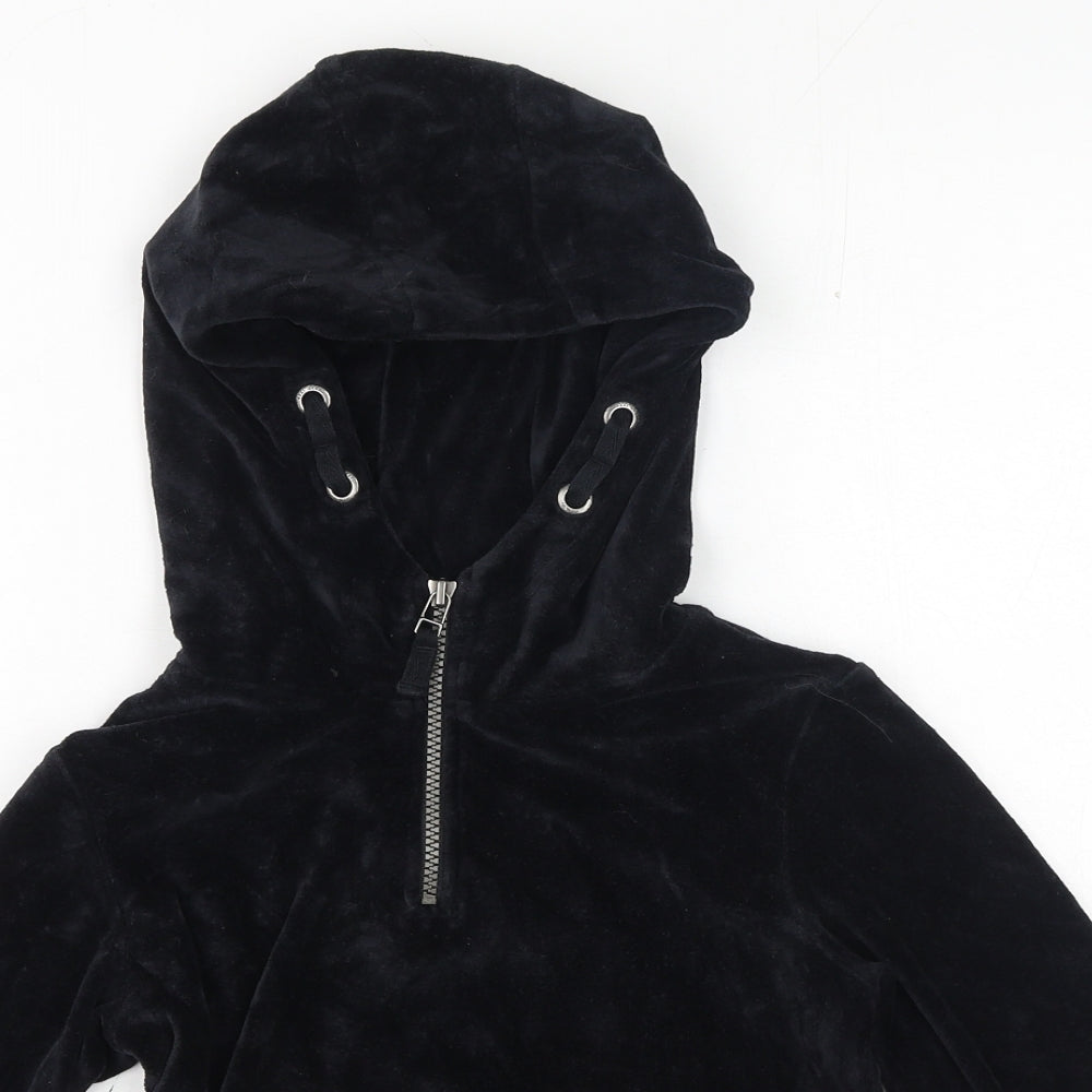 NEXT Girls Black Cotton Pullover Hoodie Size 9 Years Zip