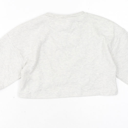 Zara Girls Grey Polyester Pullover Sweatshirt Size 9 Years Pullover