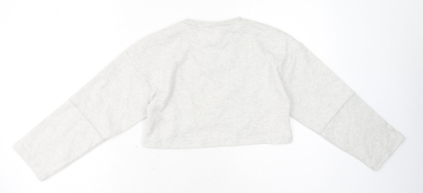 Zara Girls Grey Polyester Pullover Sweatshirt Size 9 Years Pullover