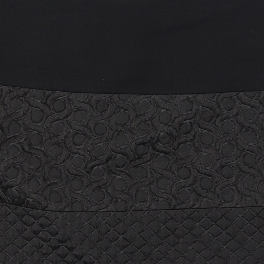 Zara Womens Black Polyester Wrap Skirt Size M Button