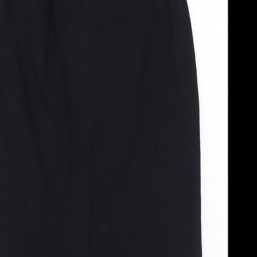 Marks and Spencer Womens Black Polyester Straight & Pencil Skirt Size 8 Zip - Slit at back
