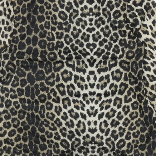 Body Cover Womens Brown Animal Print Jacket Blazer Size 14 Button - Leopard Print