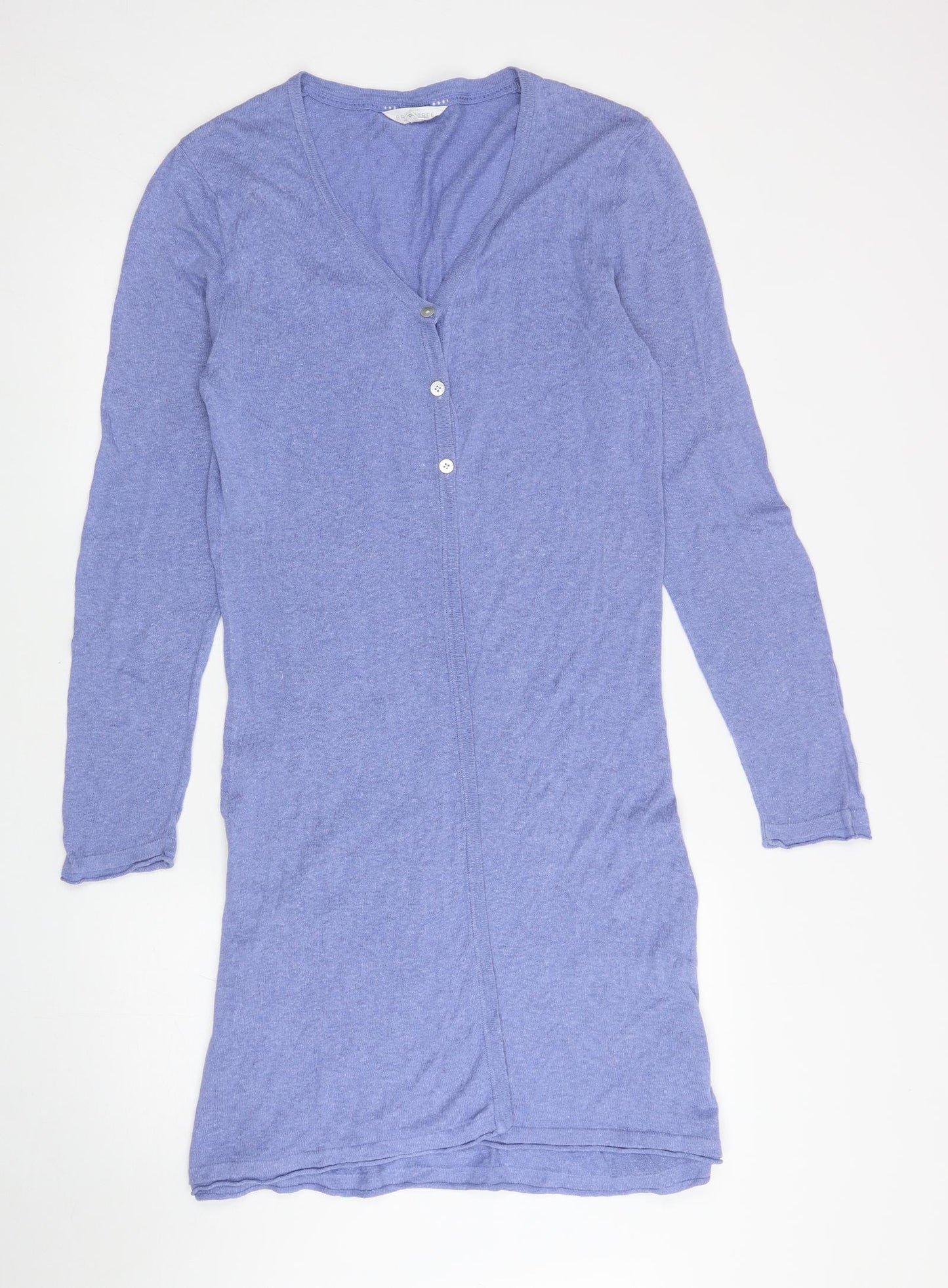 Braintree Womens Blue V-Neck Hemp Cardigan Jumper Size XL