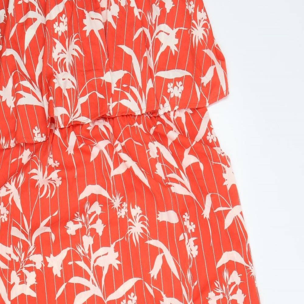 ASOS Womens Red Floral Polyester Tank Dress Size 24 Scoop Neck Pullover