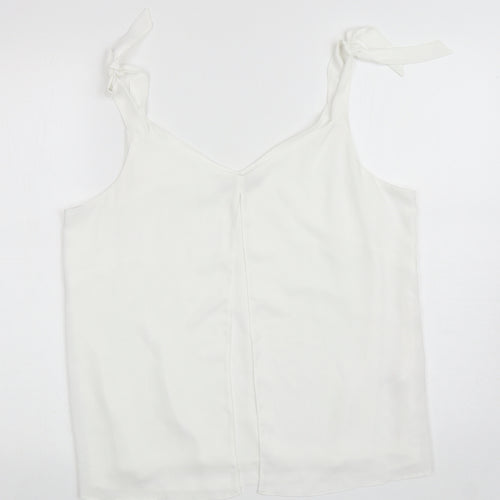 George Womens White Polyester Camisole Blouse Size 12 Scoop Neck