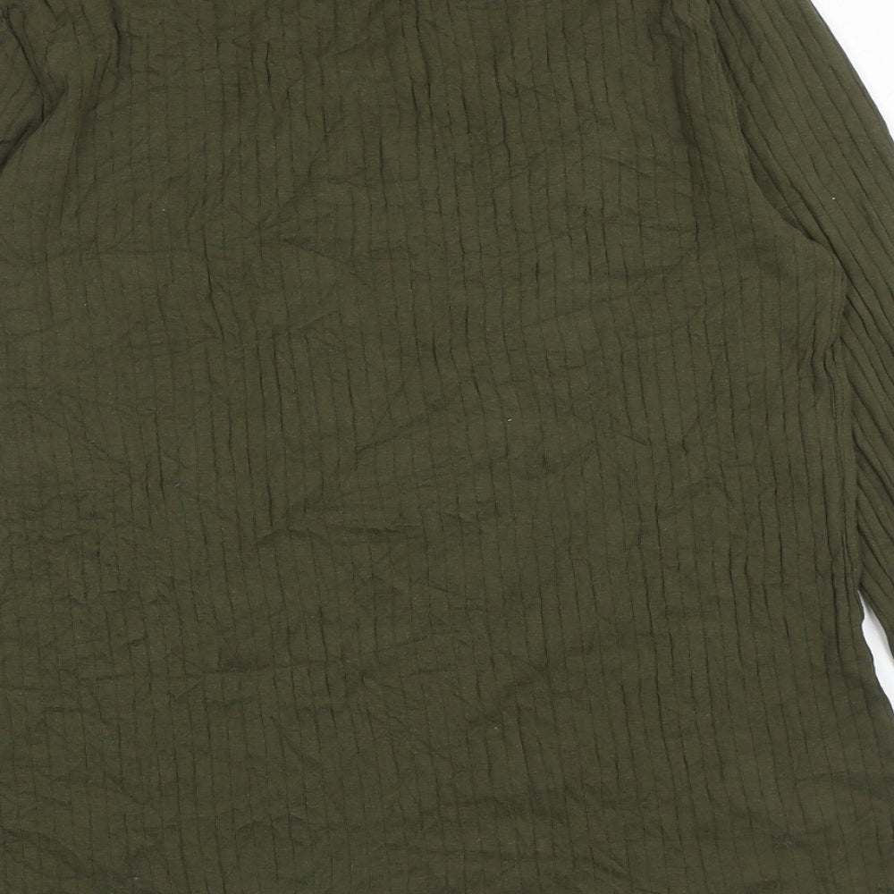 Dorothy Perkins Womens Green Cotton Basic T-Shirt Size 16 Scoop Neck