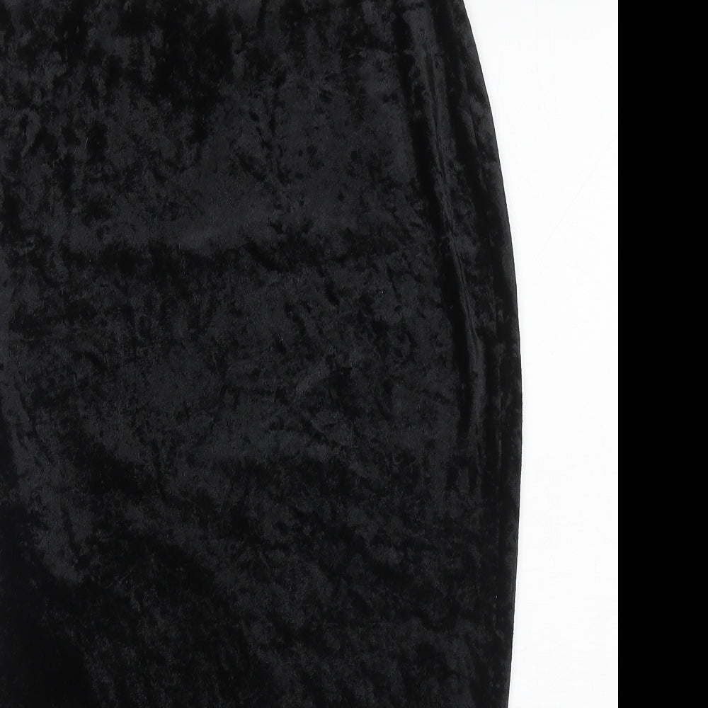 Papaya Womens Black Polyester Straight & Pencil Skirt Size 12