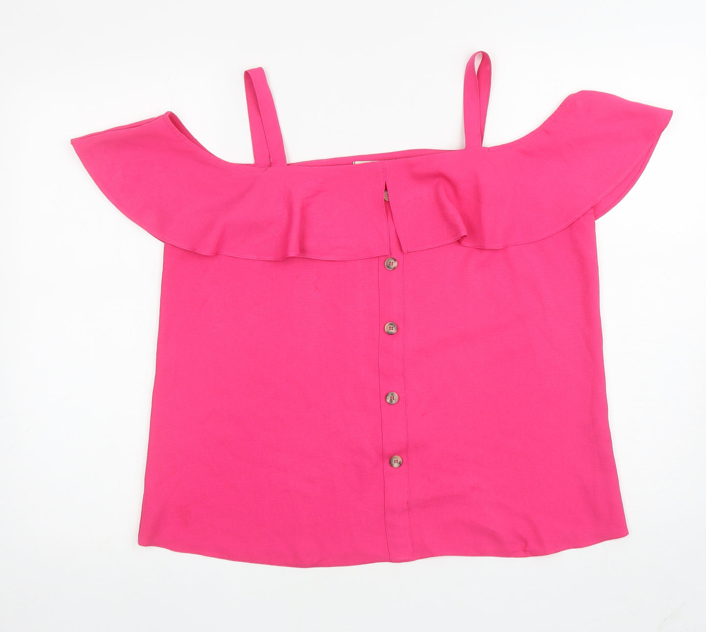 George Womens Pink Polyester Camisole Blouse Size 14 Boat Neck