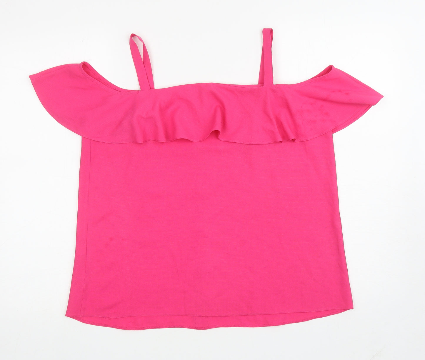 George Womens Pink Polyester Camisole Blouse Size 14 Boat Neck