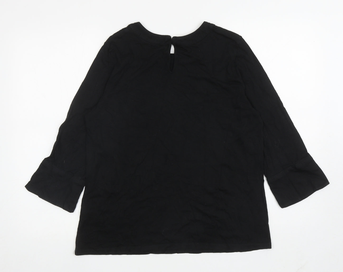 Boden Womens Black Modal Basic T-Shirt Size 16 Boat Neck