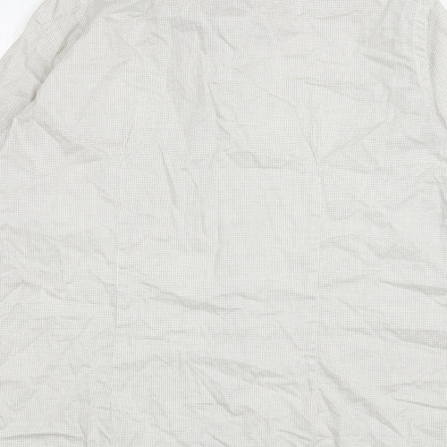 Strellson Mens Beige Plaid Polyester Button-Up Size 16.5 Collared Button