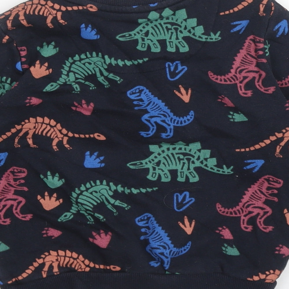 F&F Boys Black Geometric Cotton Pullover Sweatshirt Size 4-5 Years Pullover - Dinosaurs
