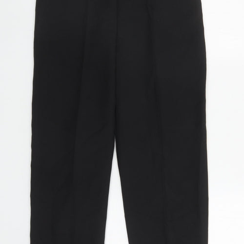 Preworn Womens Black Polyester Trousers Size 14 L25.5 in Regular