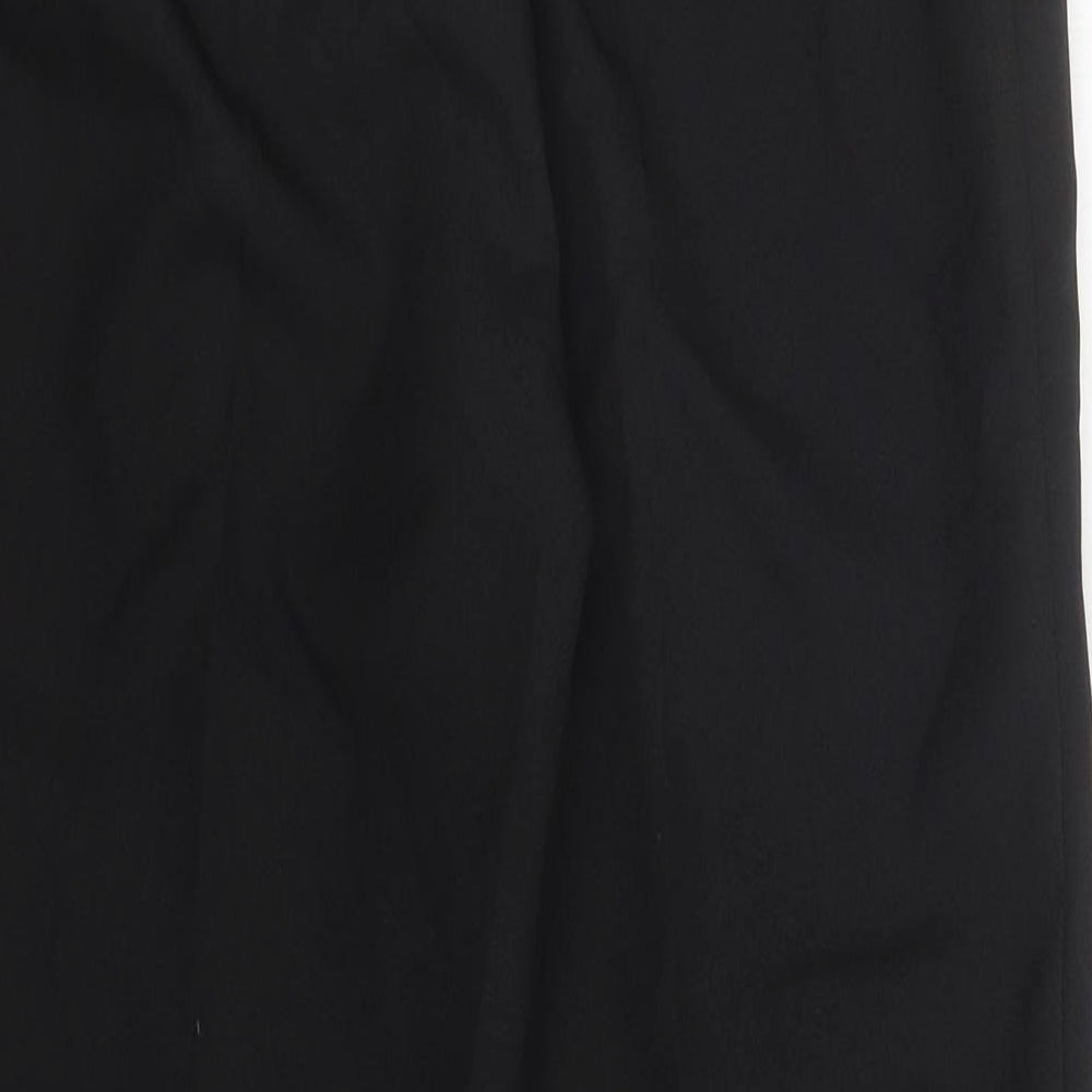 Preworn Womens Black Polyester Trousers Size 14 L25.5 in Regular