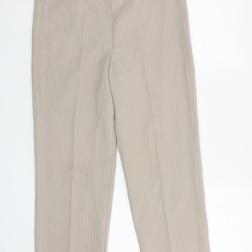 Slimma Womens Beige Polyester Carrot Trousers Size 12 L26.5 in Regular